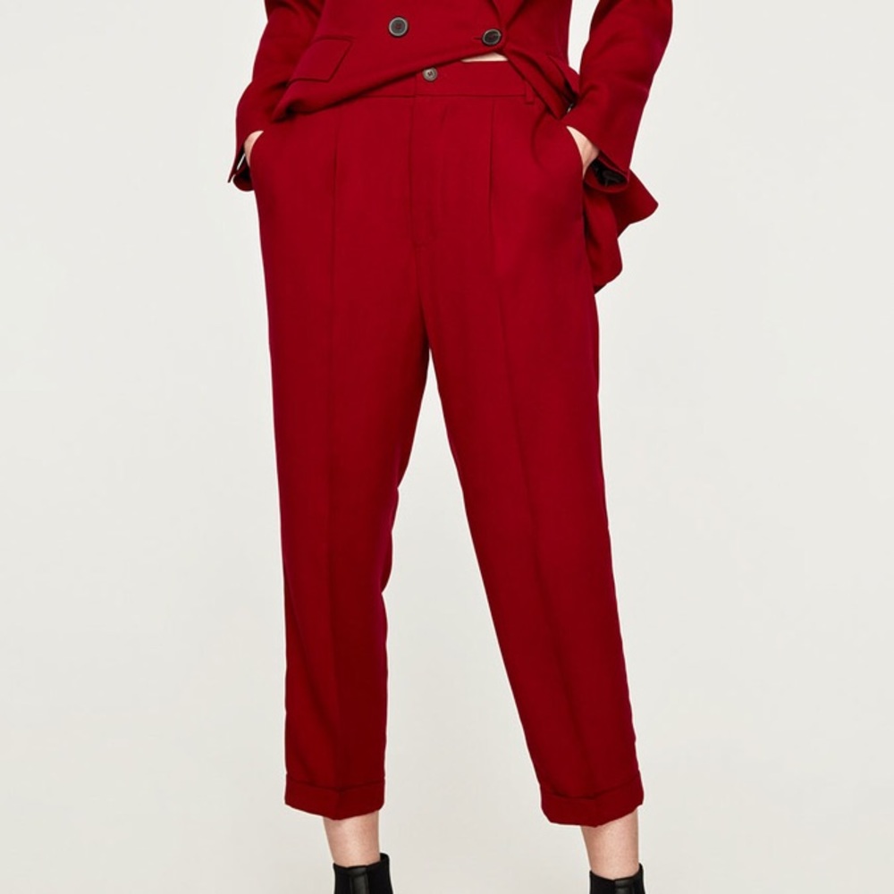 Zara maroon ankle trousers ISO